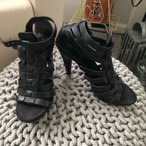 Nine West Leather Buckle Heels Size 6.5